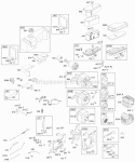 Fuel Control Bracket Muffler Air Cleaner Diagram and Parts List for 195707-0124-01  Briggs and Stratton Engine